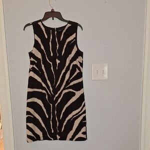 LOFT Black and White Sleeveless Dress